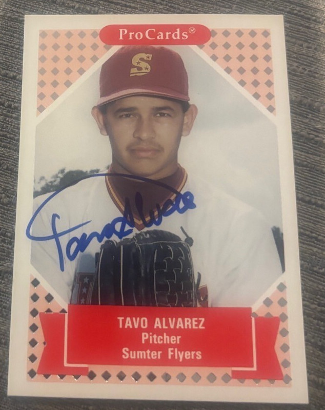1991 PROCARDS TOMORROW’S HEROES #267 TAVO ALVAREZ SIGNED AUTOGRAPHED CARD AUTO COLLECTIBLE MEMORABILIA