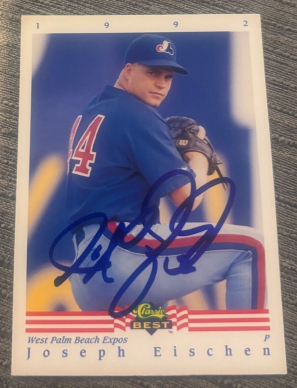 Joseph Eischen signed autographed baseball card 1992 Classic Best Rookie #303