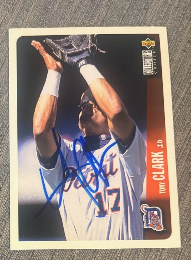 Tony Clark 1996 Collector's Choice signed autographed Card #543 Detroit Tigers