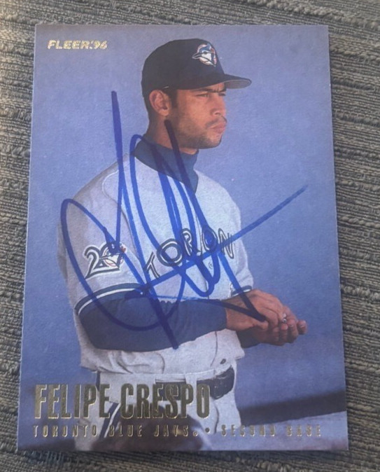 Felipe Crespo #U95 1996 Fleer Update Toronto Blue Jays signed autographed card