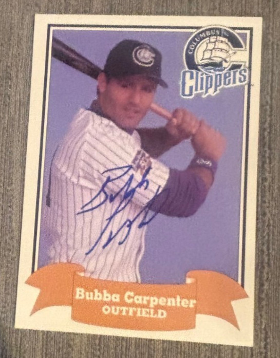 Bubba Carpenter signed autographed 1997 Columbus Clippers Police Baseball Card