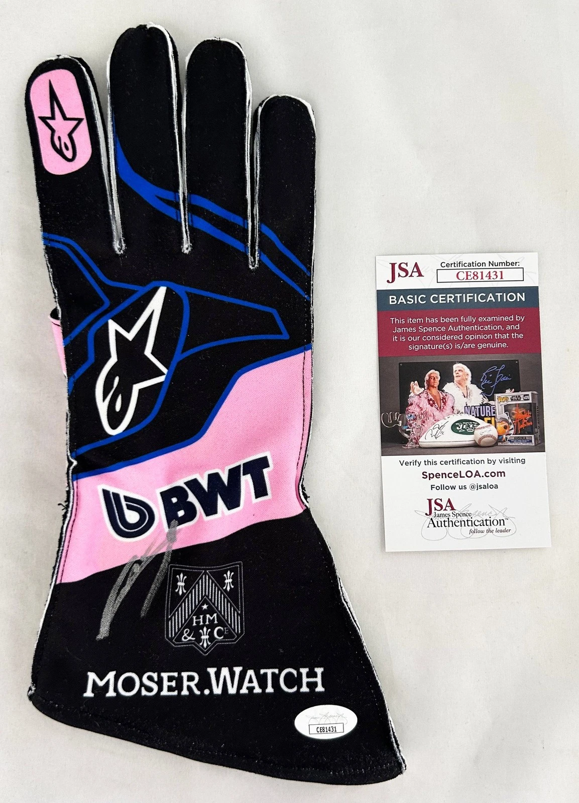 Pierre Gasly Signed Racing Glove Alpine F1 Formula 1 JSA 3 COA