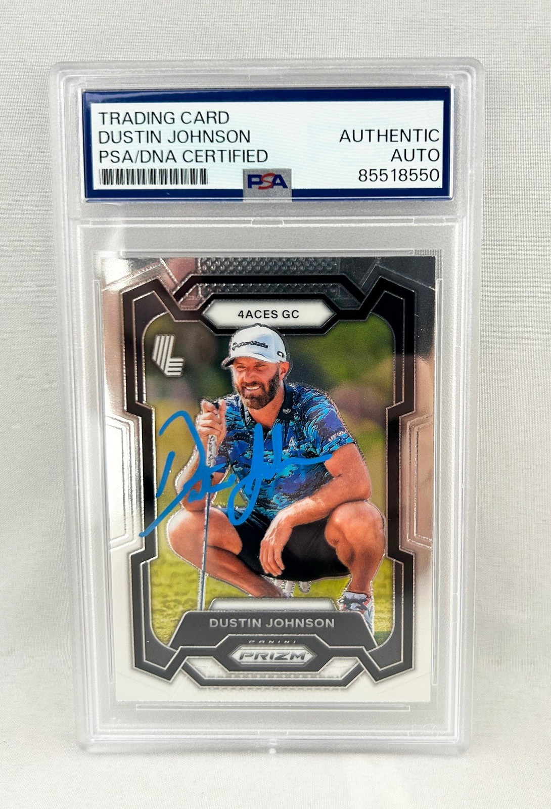Dustin Johnson Signed Card 2024 Panini Prizm #16 PSA/DNA COA