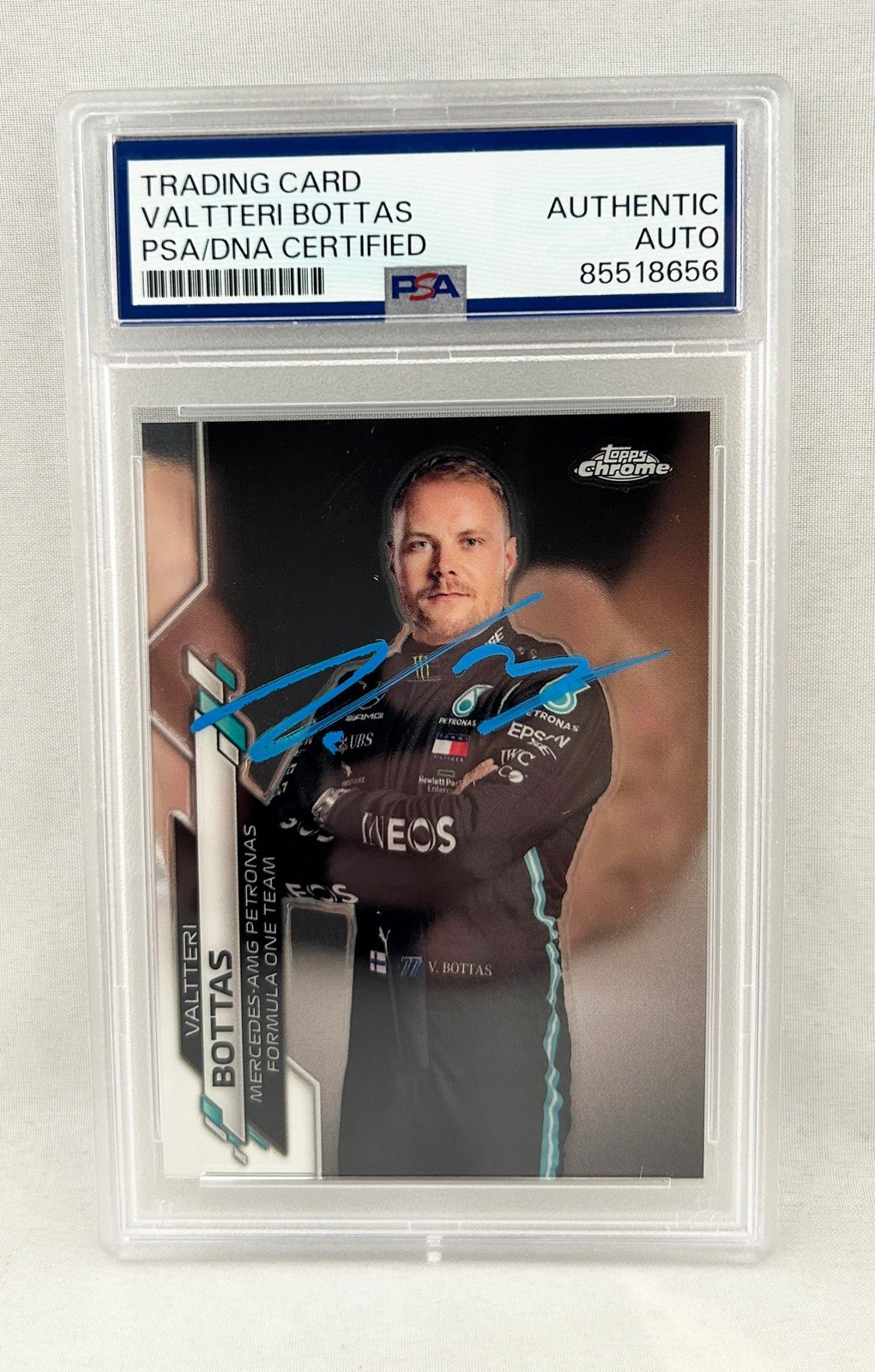 Valtteri Bottas Signed Rookie Card 2020 Topps Chrome #2 PSA/DNA F1 Formula 1 COA