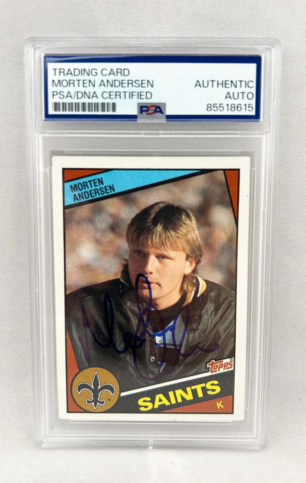 Morten Andersen Signed Rookie Card 1984 Topps #300 PSA/DNA New Orleans Saints...