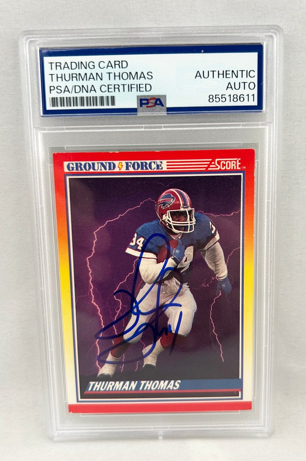 Thurman Thomas Signed Rookie Card 1990 Score #322 PSA/DNA Buffalo Bills COA