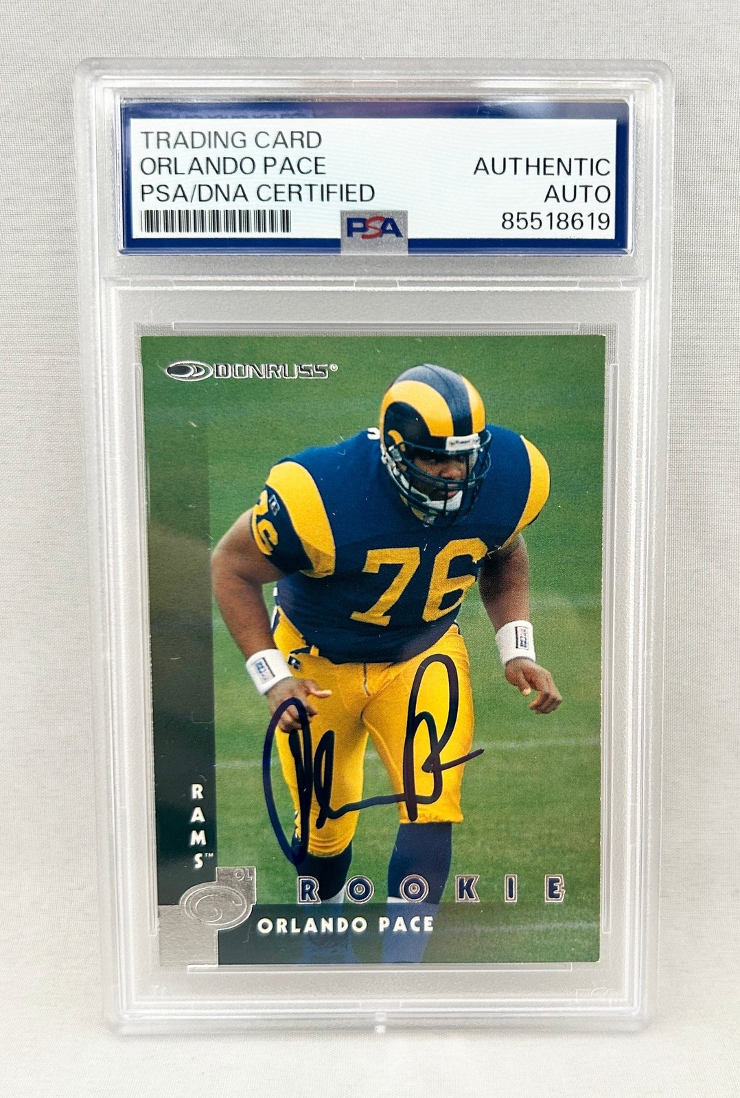 Orlando Pace Signed Rookie Card 1997 Donruss #202 PSA/DNA Los Angeles Rams COA