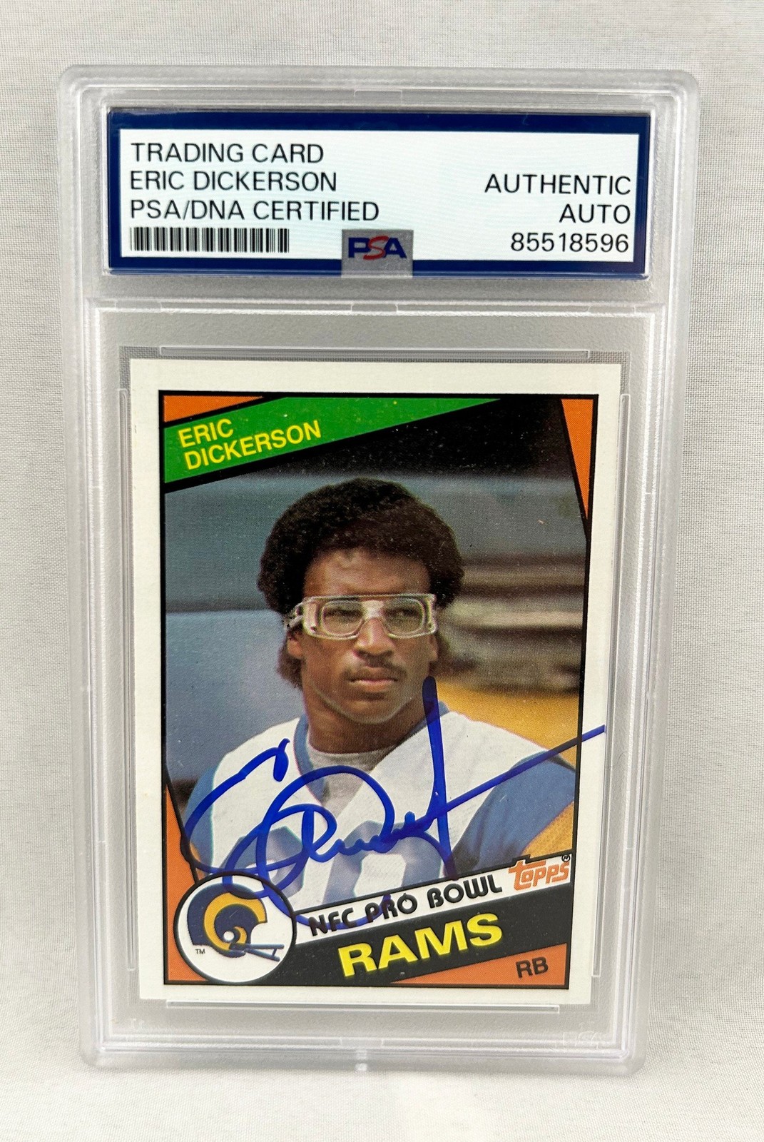 Eric Dickerson Signed Rookie Card 1984 Topps #280 PSA/DNA Los Angeles Rams COA
