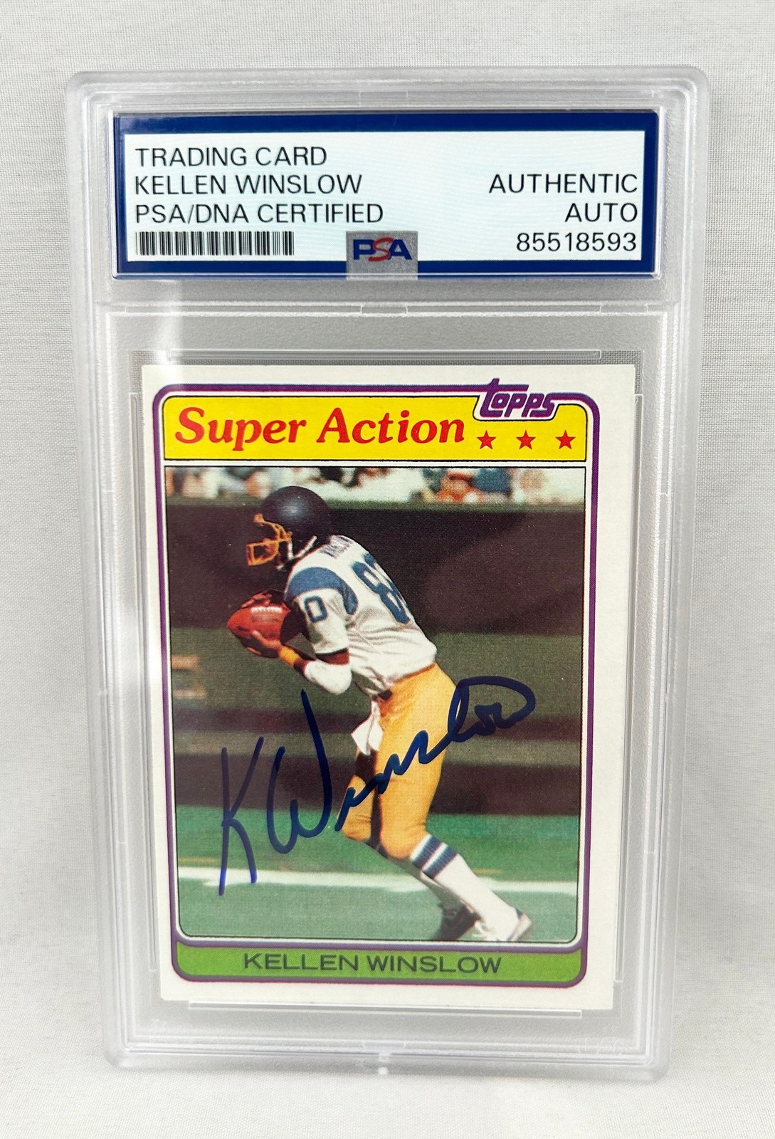 Kellen Winslow Signed Rookie Card 1981 Topps #524 PSA/DNA San Diego Chargers COA