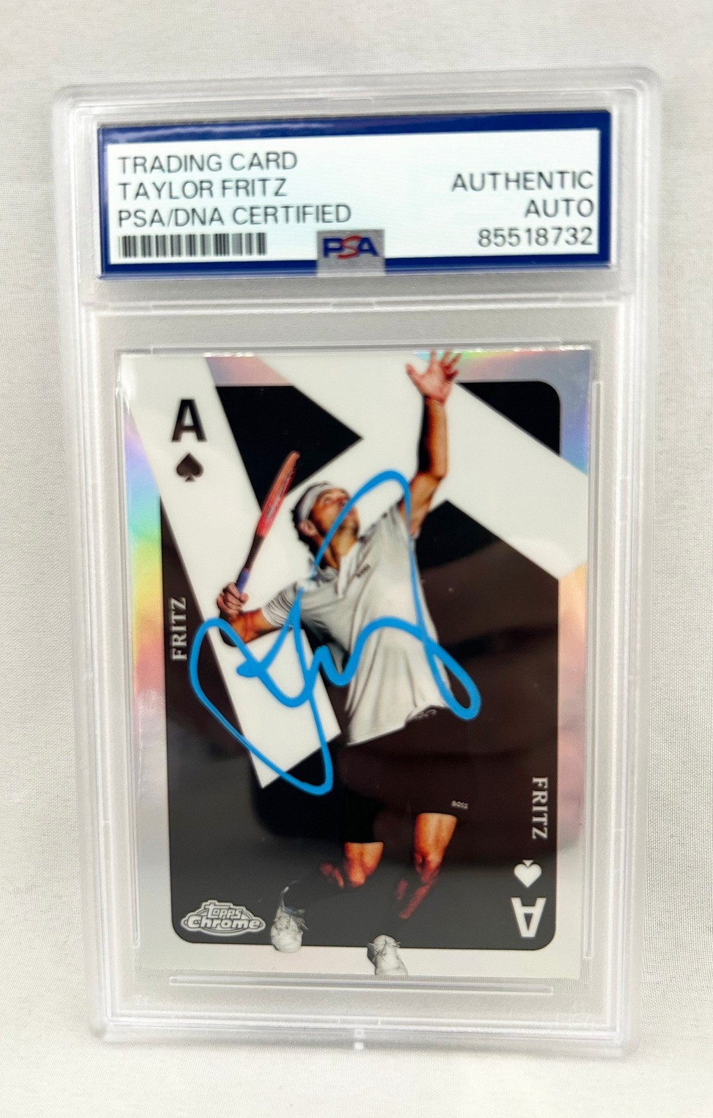 Taylor Fritz Signed Card 2024 Topps Chrome Aces PSA/DNA COA