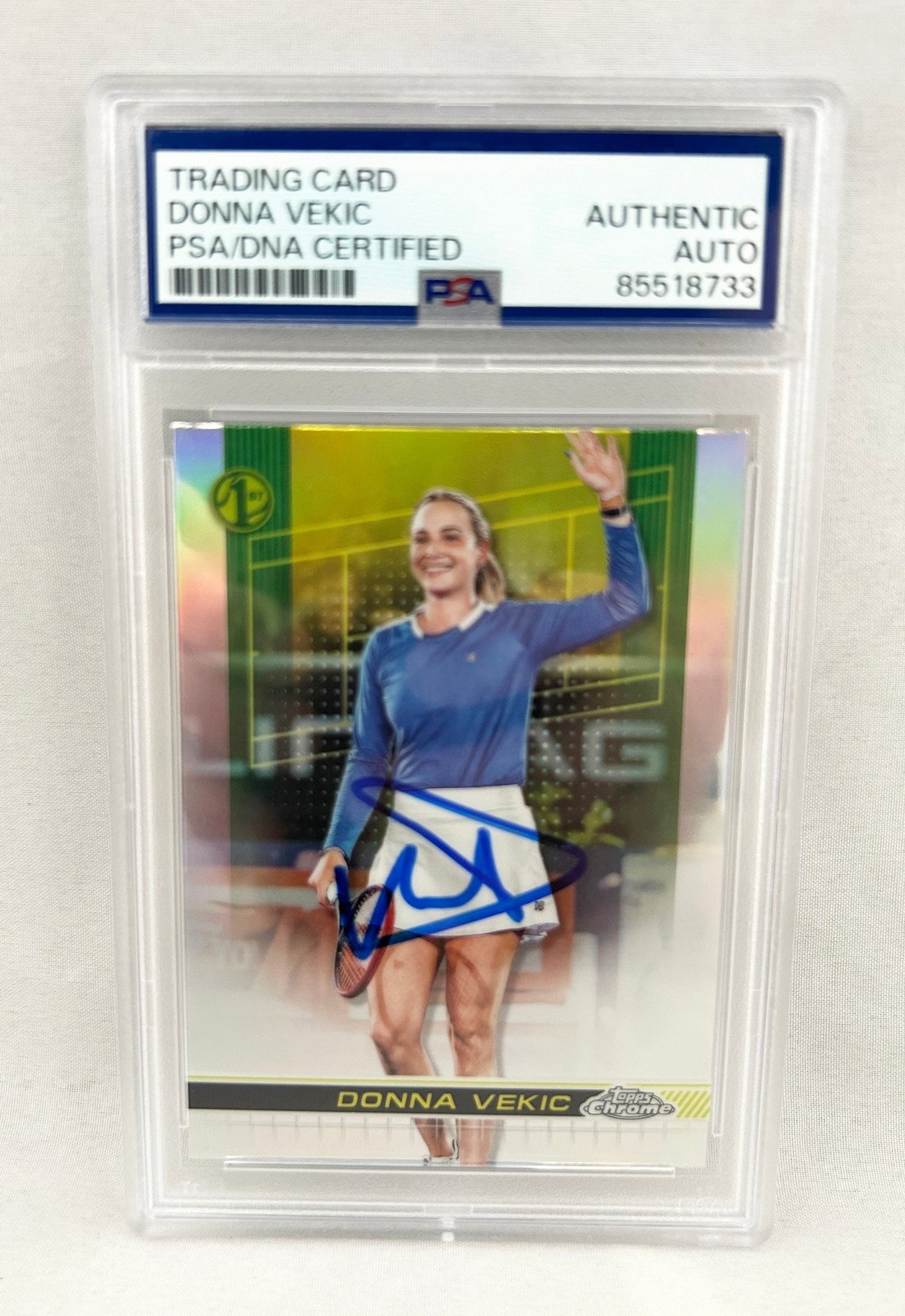 Donna Vekic Signed Card 2024 Topps Chrome #48 PSA/DNA COA