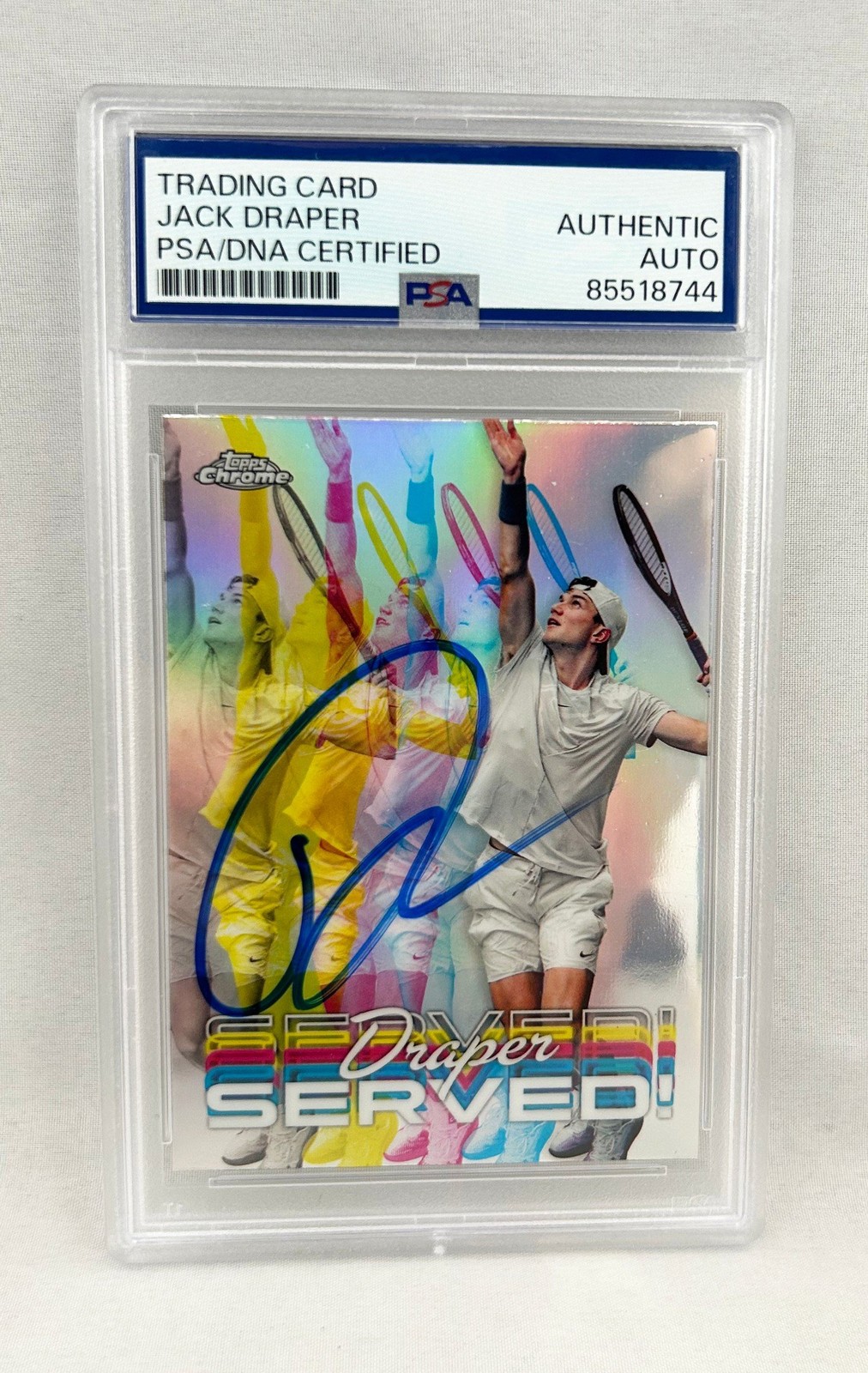 Jack Draper Signed Card 2024 Topps Chrome Served #SER-JD PSA/DNA COA