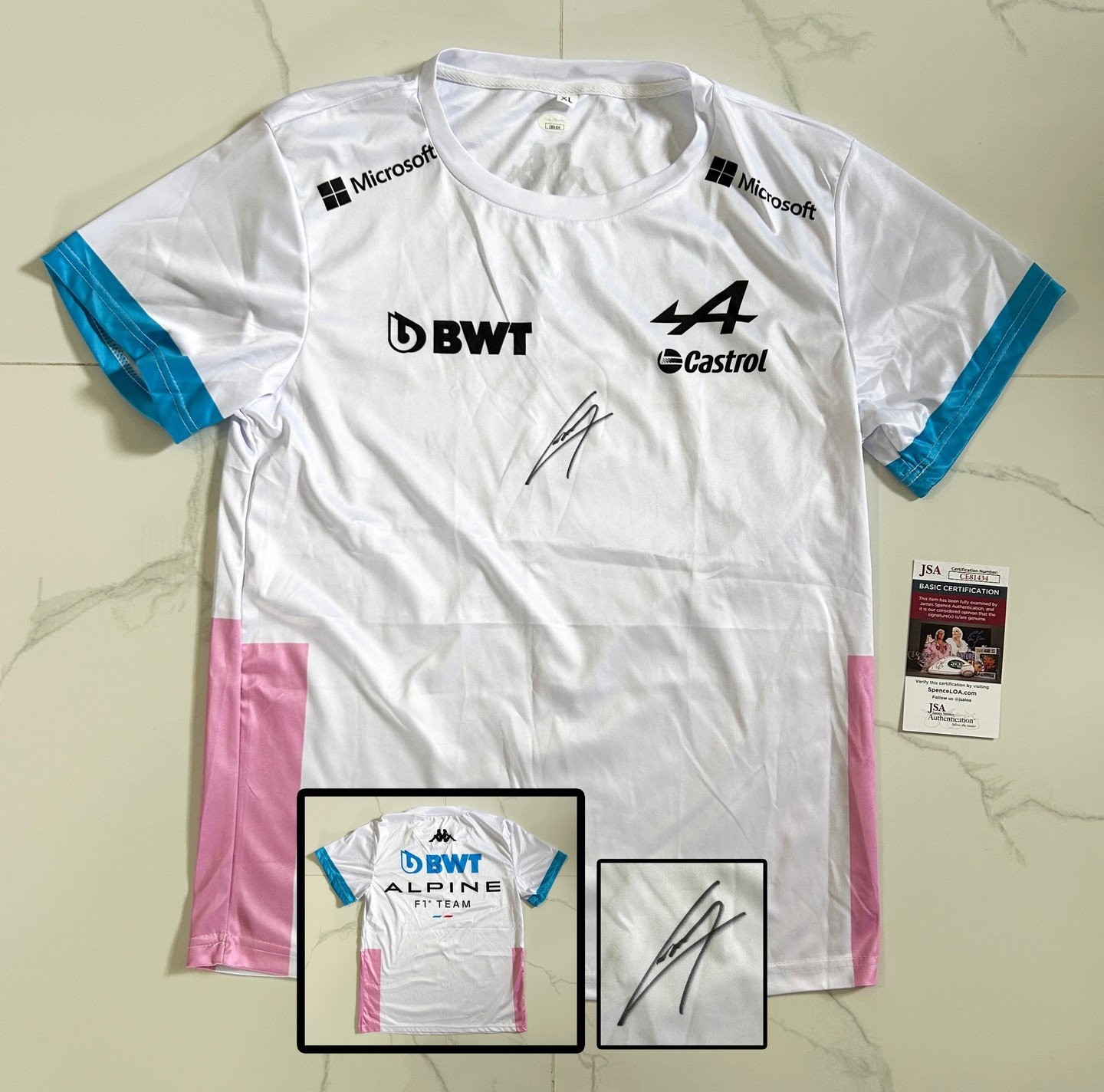 Pierre Gasly Signed Shirt Alpine Formula 1 F1 JSA 3 COA