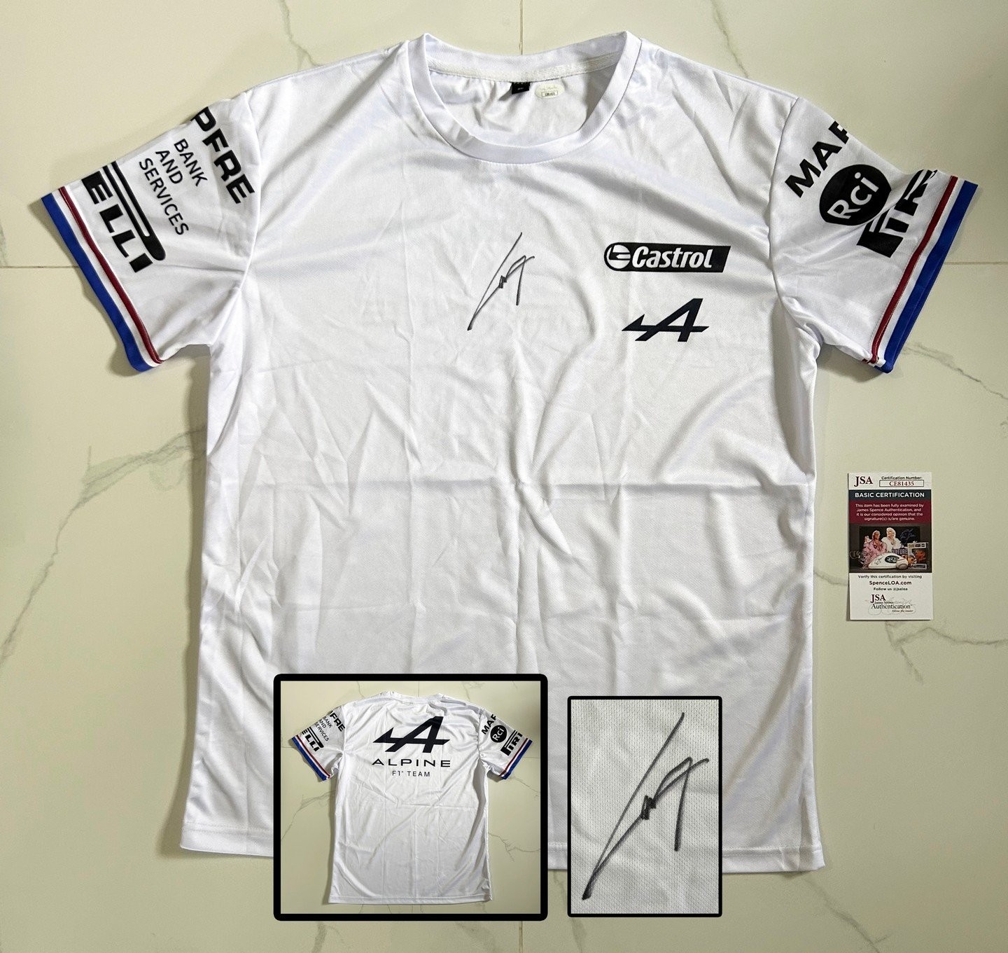 Pierre Gasly Signed Shirt Alpine Formula 1 F1 JSA 1 COA