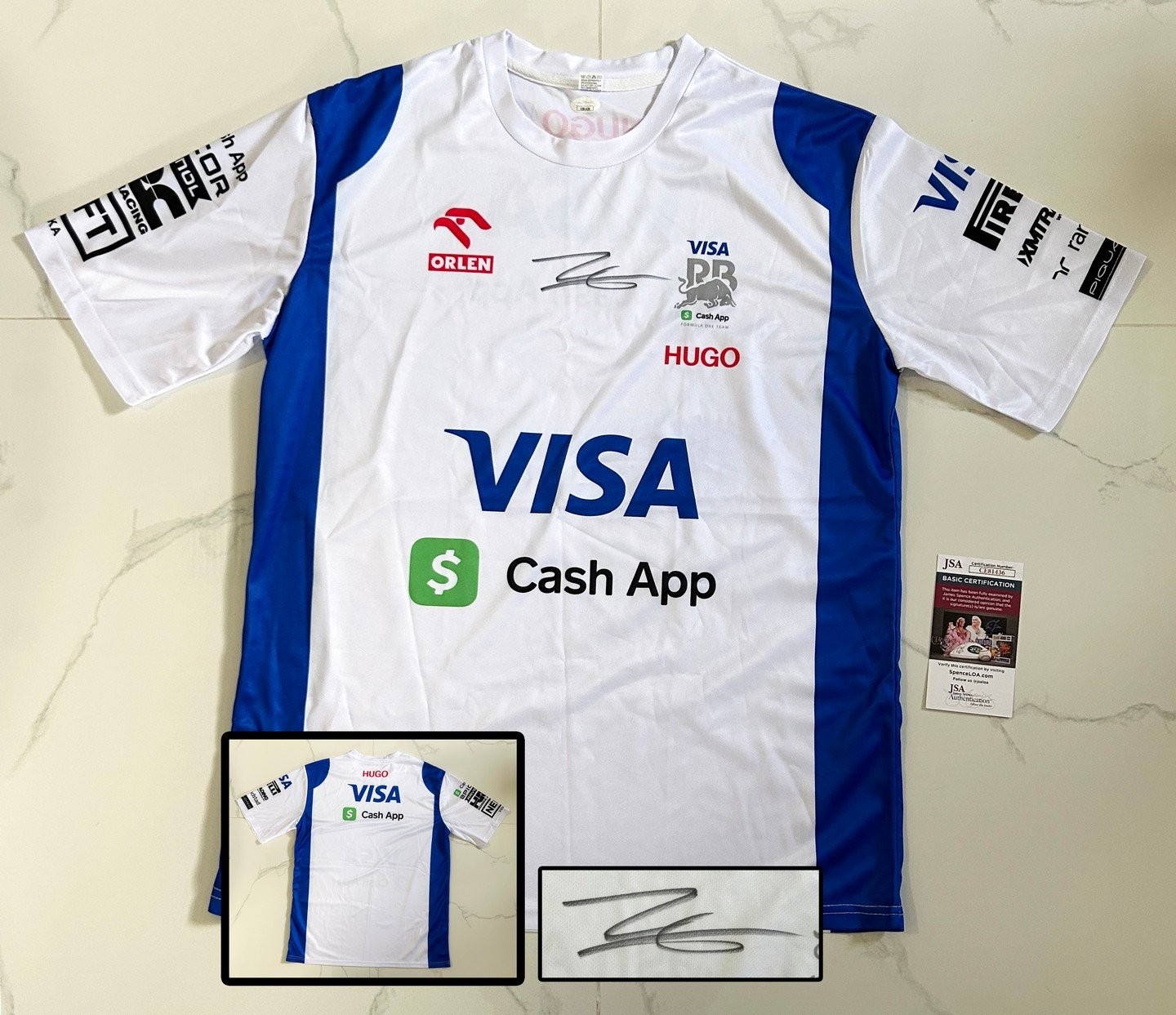 Isack Hadjar Signed Shirt Visa Cash App Racing Bulls Formula 1 F1 JSA COA