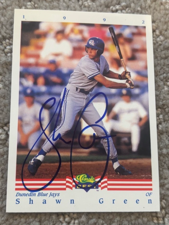 1992 Classic Best #348 Shawn Green signed autographed card Dunedin Blue Jays