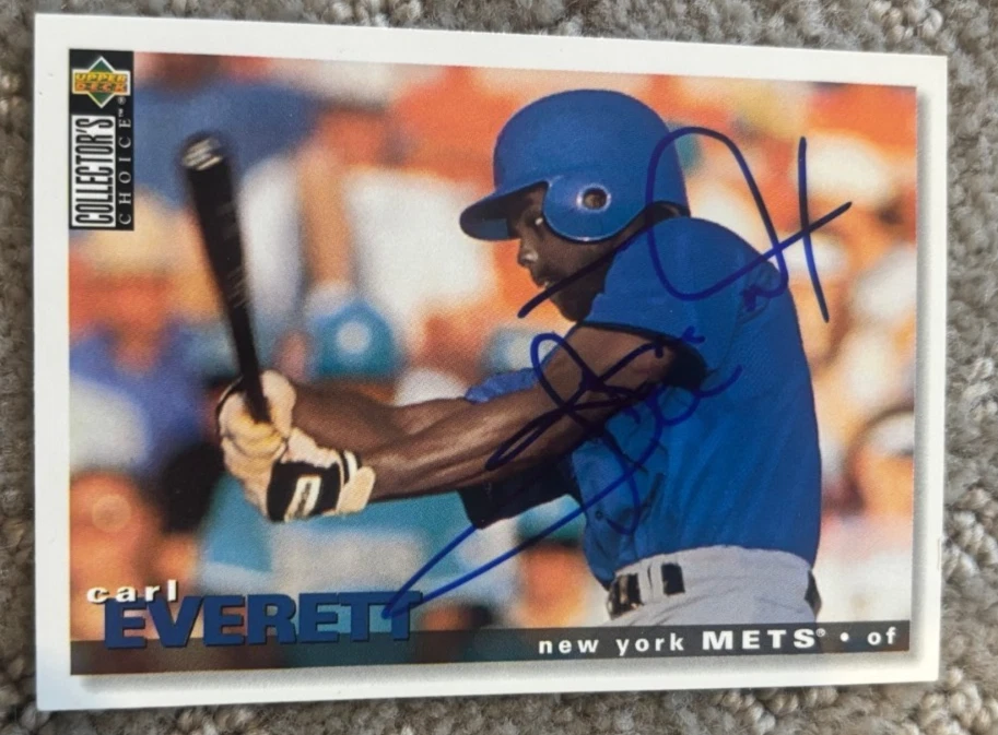Carl Everett 1995 Collector's Choice signed autographed New York Mets Card #318