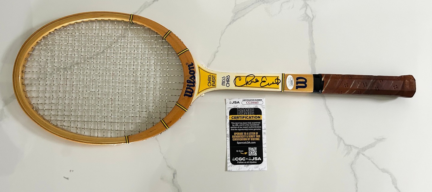 Chris Evert Signed Tennis Racquet JSA 3 COA