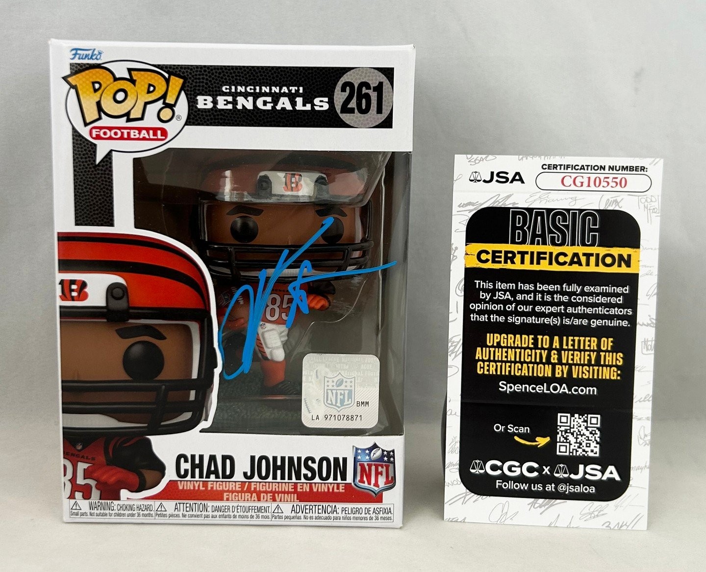 Chad Ochocinco Johnson Signed Funko Pop Cincinnati Bengals #1877 JSA COA