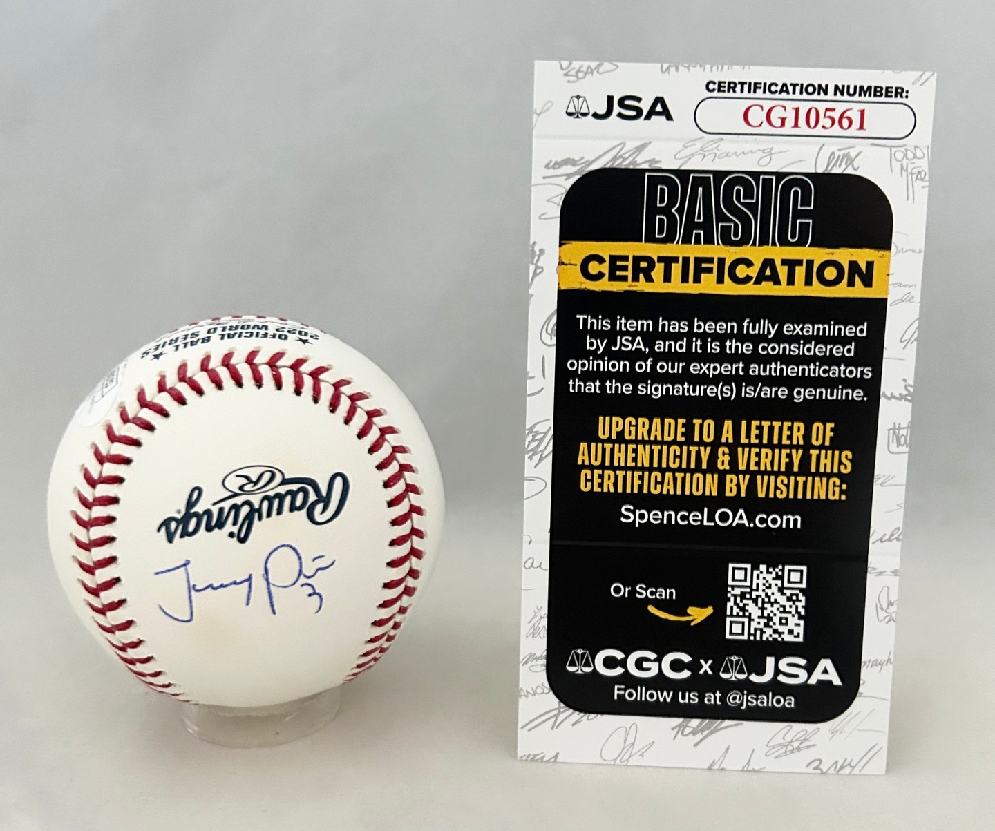 Jeremy Pena Signed 2022 World Series Baseball Houston Astros JSA COA