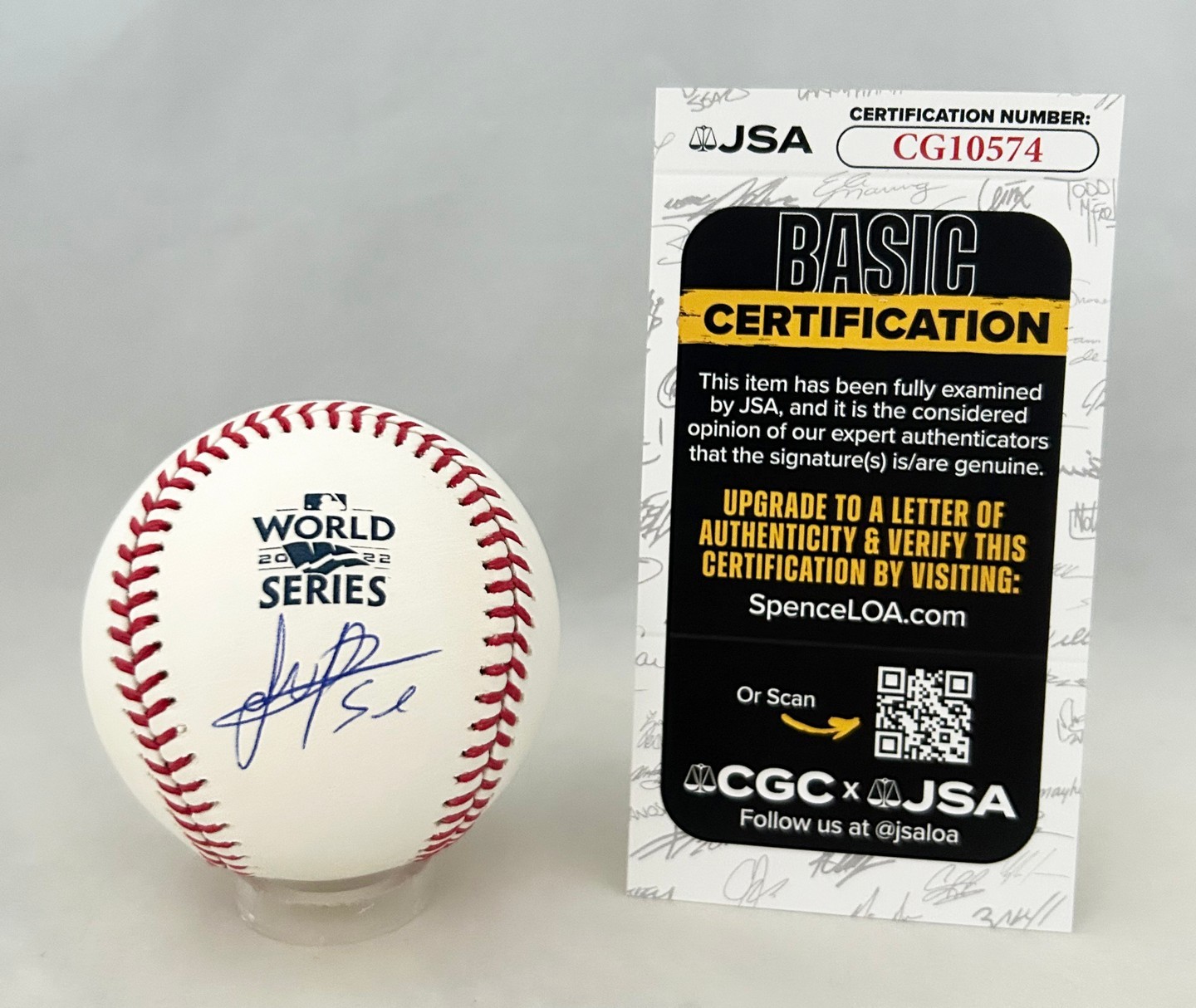 Framber Valdez Signed 2022 World Series Baseball Houston Astros JSA 1 COA