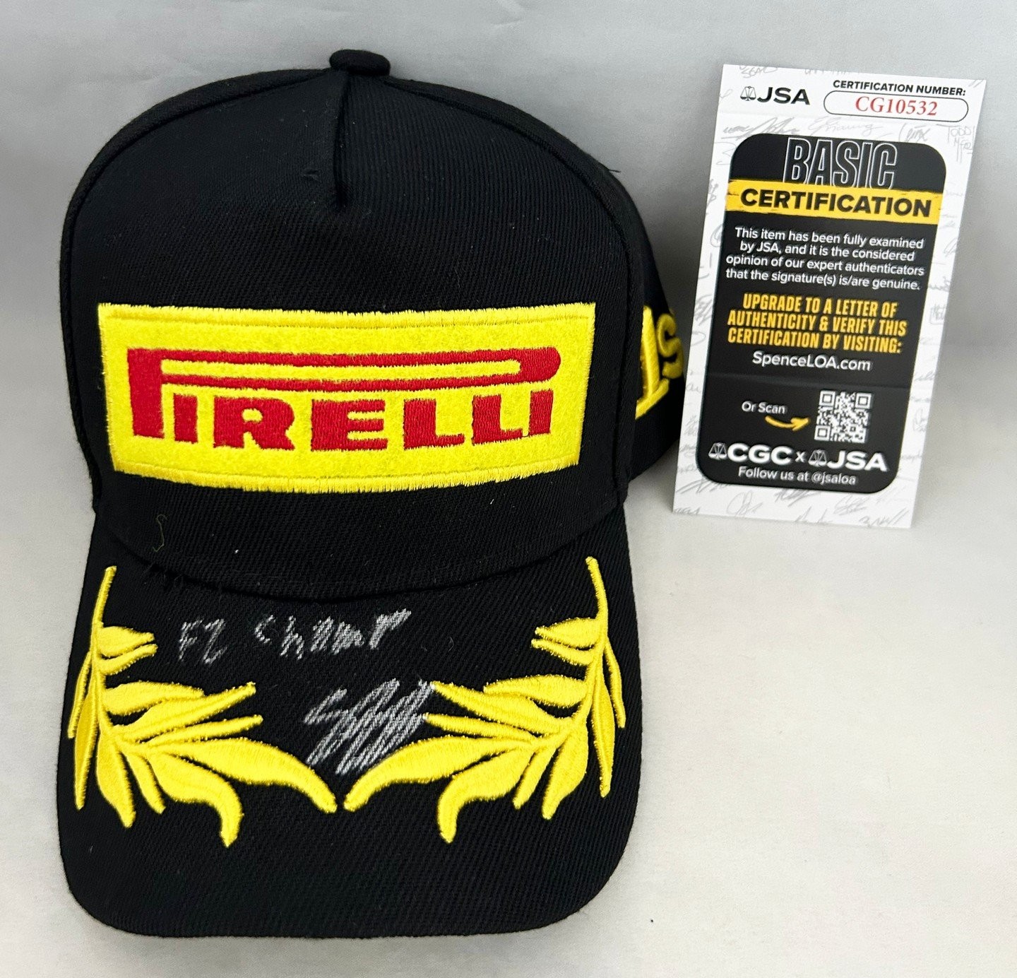 Gabriel Bortoleto Signed Hat Stake Pirelli F1 Formula 1 JSA COA