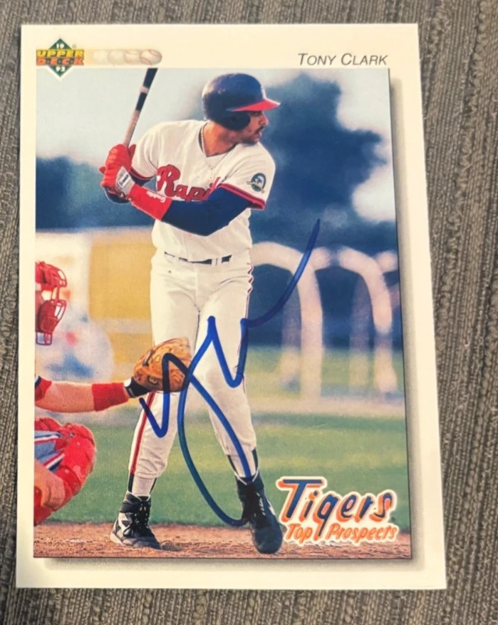 1992 Upper Deck Minor League #182 Tony Clark signed autographed card Tigers