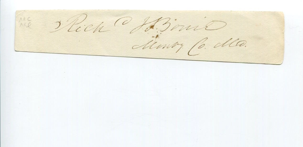 Richard Bowie Maryland US Representative Congress 1800s Judge Signed Autograph