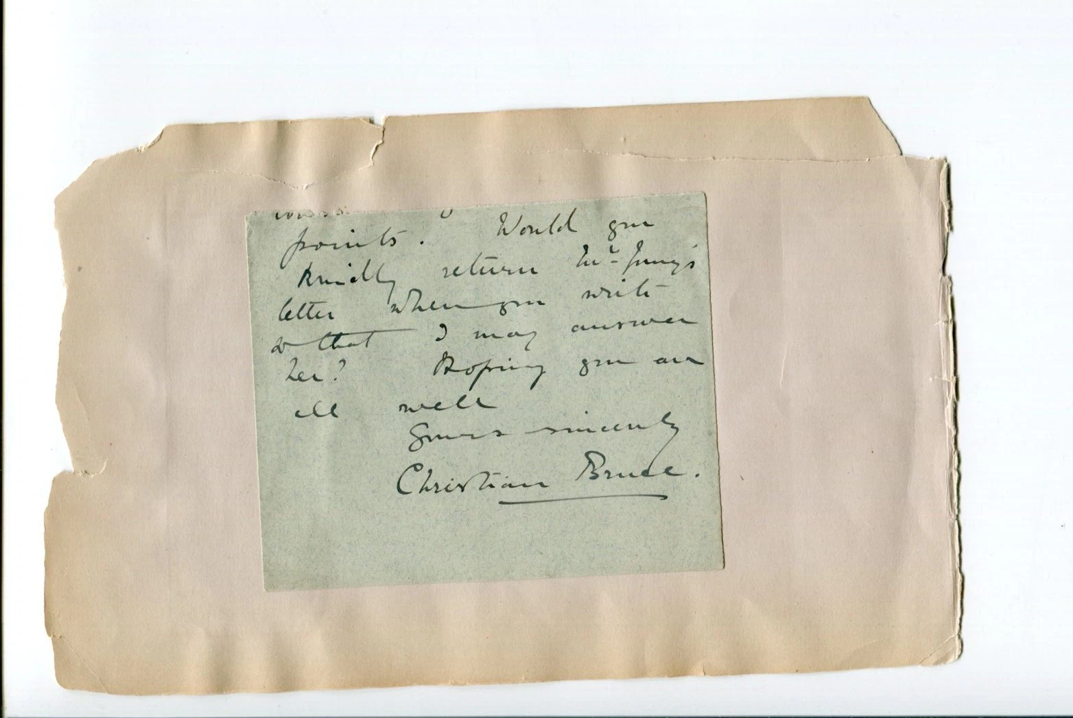 Lady Jean Christian Bruce Peerage Elgin Signed Autograph