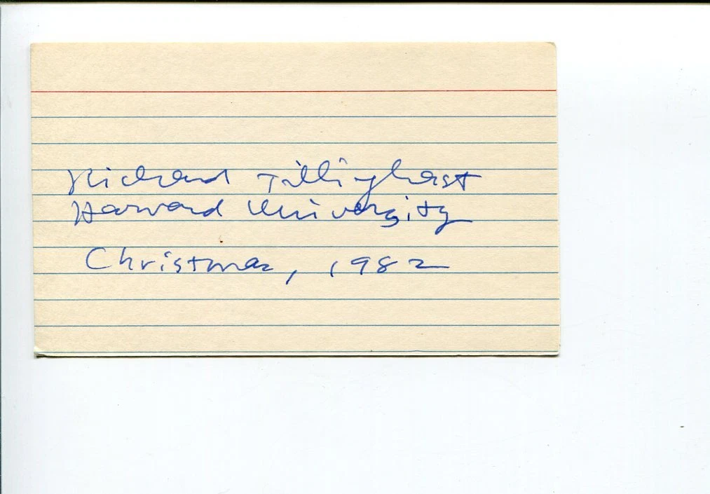 Richard Tillinghast Tennessee Author Poet Writer Signed Autograph