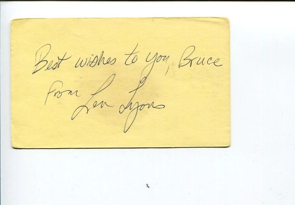 LEN LYONS JAZZ PIANIST AUTHOR SIGNED AUTOGRAPH COLLECTIBLE MEMORABILIA