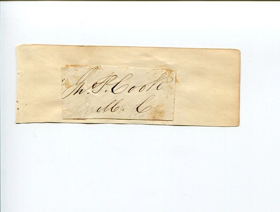 John Parsons Cook 1800s Whig IA Iowa US Representative Congress Signed Autograph