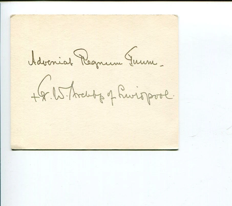 Frederick William Keating Roman Catholic Archbishop Liverpool Signed Autograph