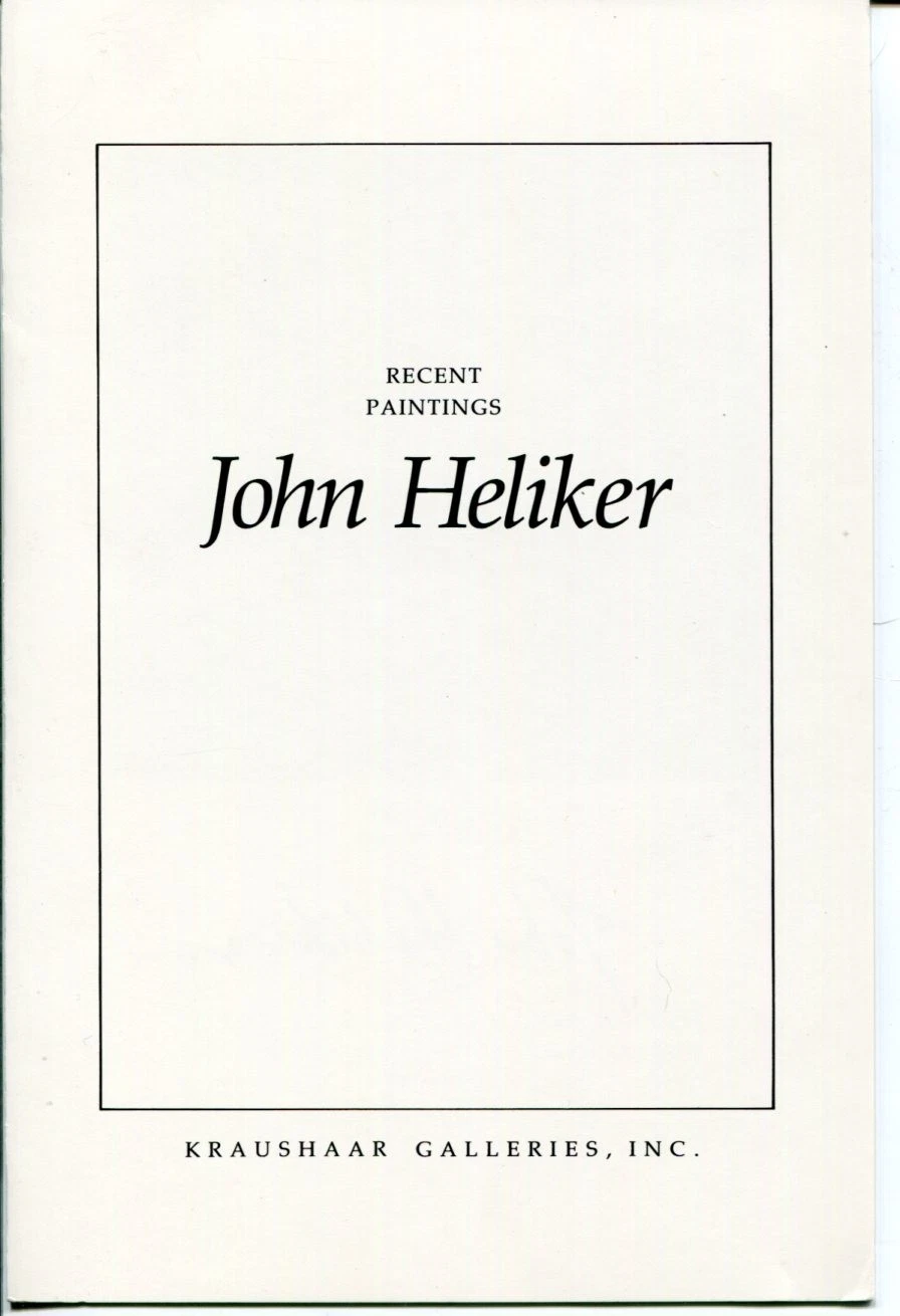 John Heliker Famous Artist Signed Autograph 1992 Exhibition Gallery Booklet