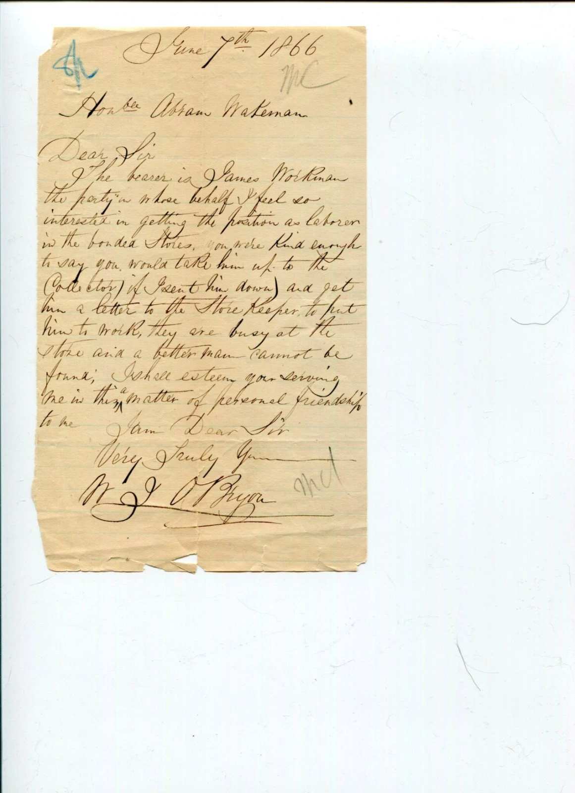 William J. O'Brien MD Maryland US Representative Congress Signed Autograph ALS