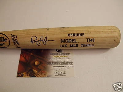 Rhyne Hughes Tampa Bay Devil Rays Baltimore Orioles Signed Autograph Bat