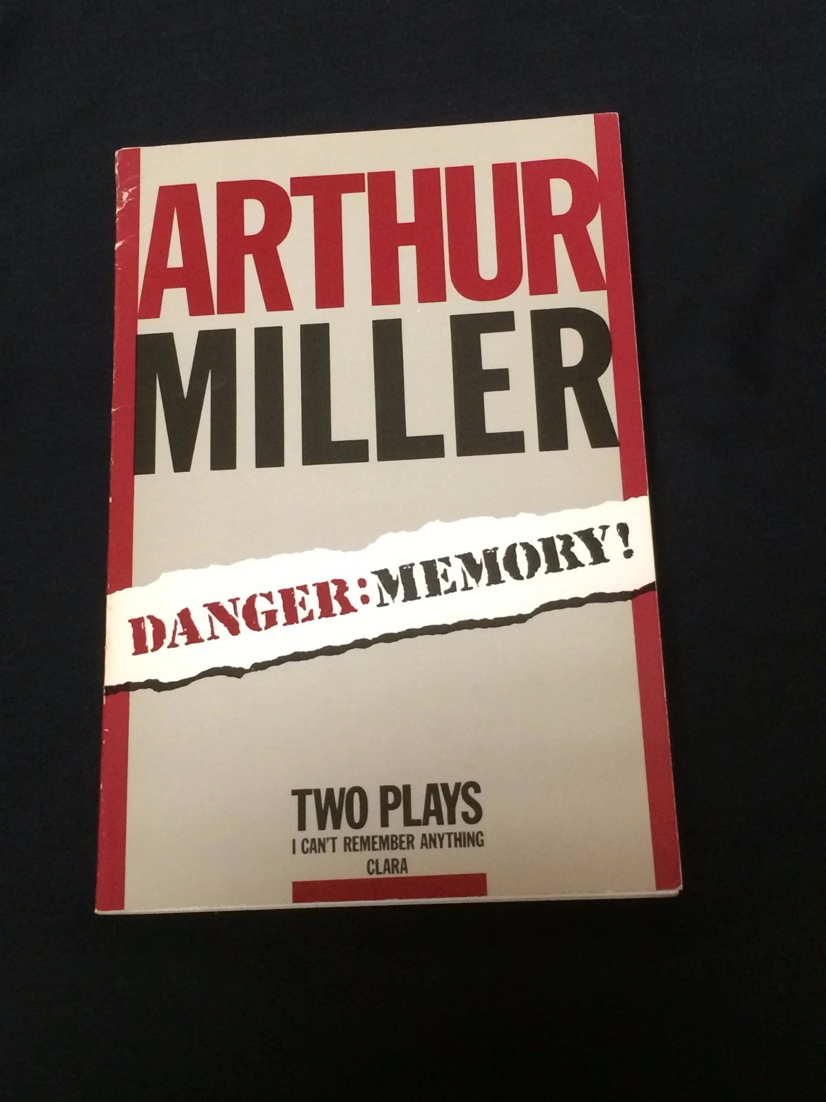 Arthur Miller Danger Memory Play Signed Autograph 1st Trade Edition Book