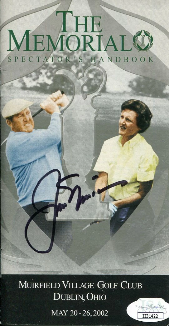 Jack Nicklaus Masters Champ Golf PGA Signed Autograph Memorial Tour Booklet JSA