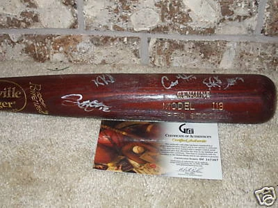 Kevin Kouzmanoff Scott Hairston Tony Clark Scott Hairston Randy Wolf Signed Bat
