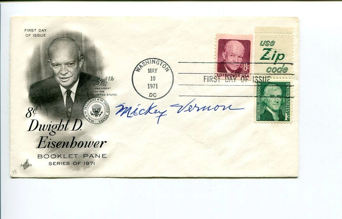 Mickey Vernon Washington Senators Boston Red Sox Signed Autograph FDC