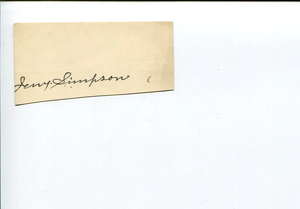 Sockless Jerry Simpson Kansas KS US Representive Congress Signed Autograph