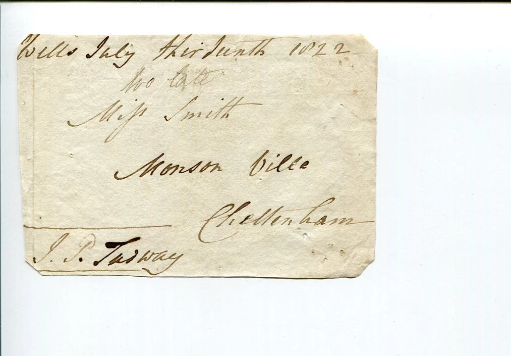 J.P. Tudway Esq British Member Of Parliment MP For Wells Signed Autograph