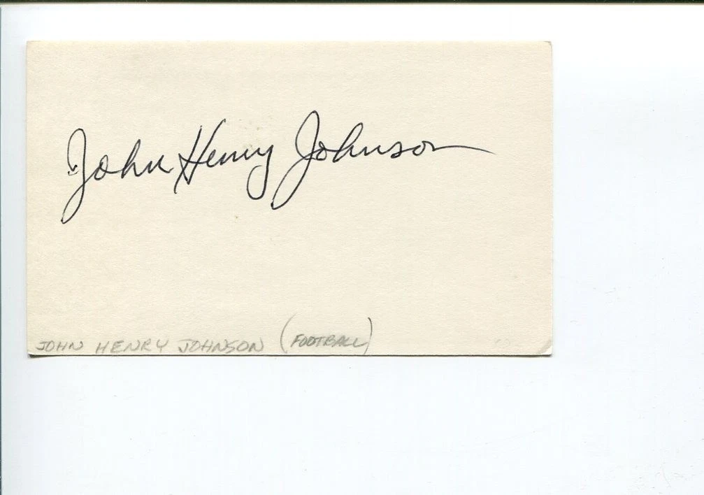 John Henry Johnson Detroit Lions Pittsburgh Steelers HOF ASU Signed Autograph