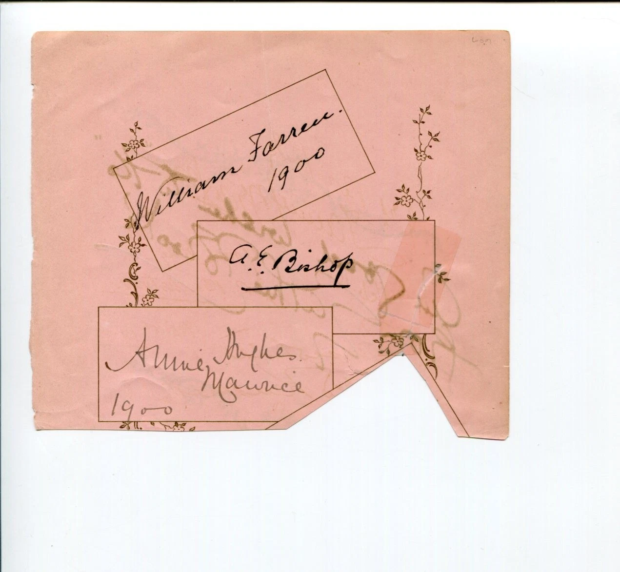 WILLIAM FARREN JR ANNIE HUGHES MAURICE ALFRED BISHOP ACTORS SIGNED AUTOGRAPH COLLECTIBLE MEMORABILIA