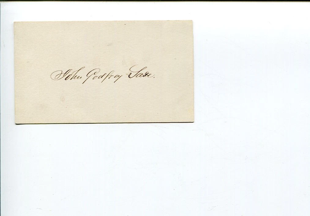 John Godfrey Saxe Poet Author Blindmen and the Elephant Signed Autograph