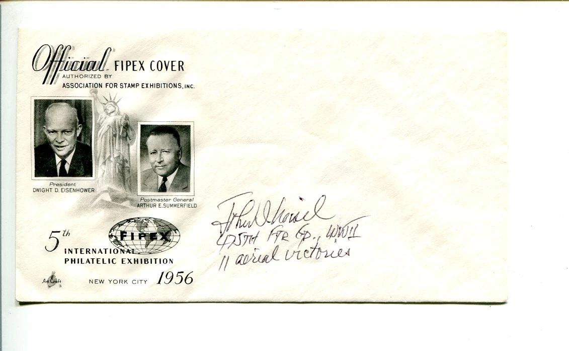 John Loisel WWII War Fighter Double Ace Rare Signed Autograph FDC
