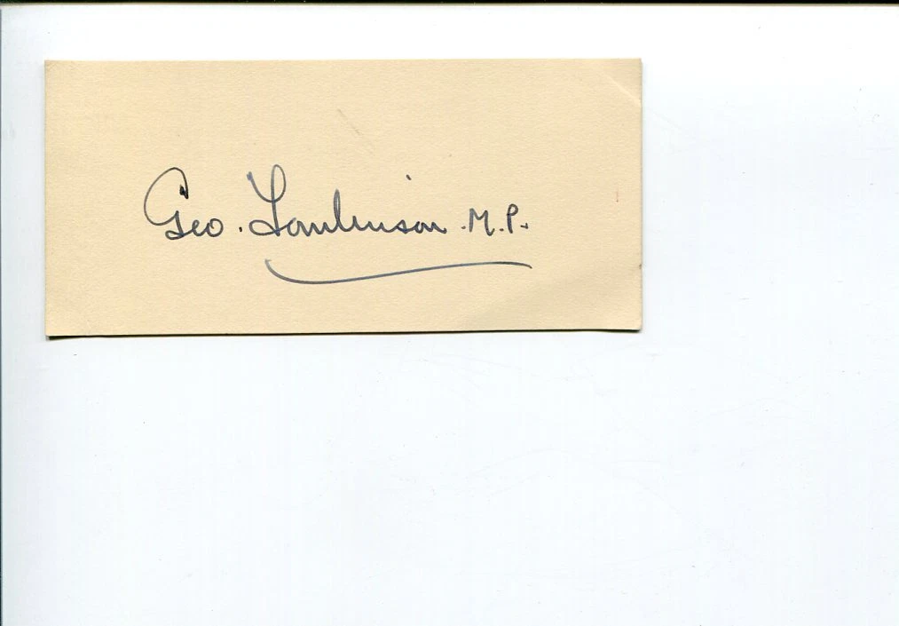 George Tomlinson British Minister Of Education Farnworth MP Signed Autograph