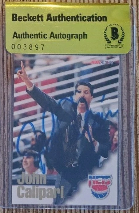 John Calipari Signed 1997-98 Hoops Card w/ BAS COA Beckett Seal of Authenticity