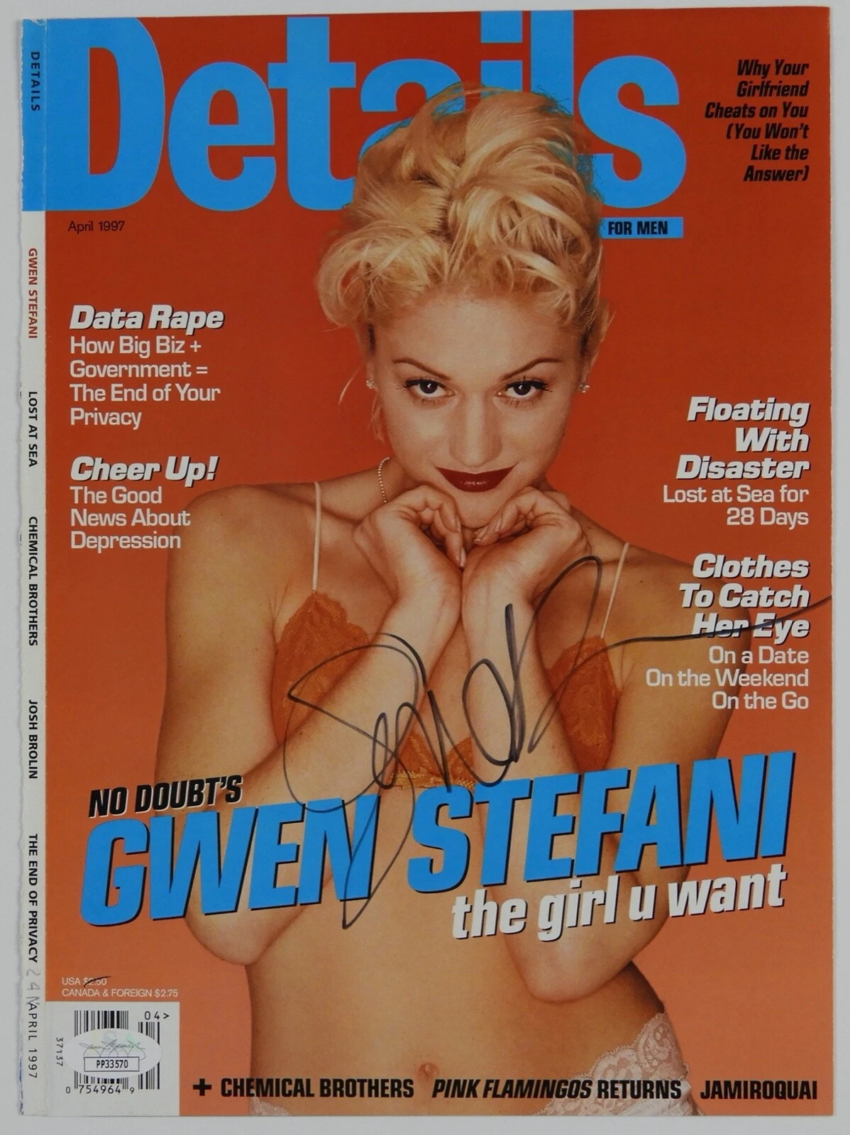 Gwen Stefani  JSA Signed Autograph Magazine Cover Details No Doubt