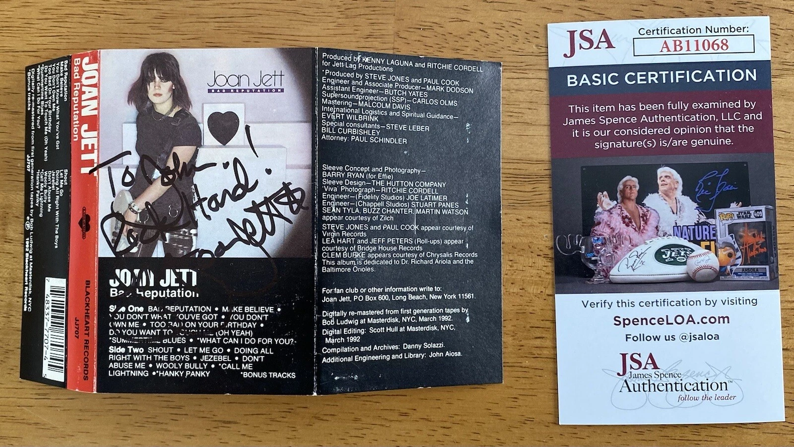 Joan Jett Signed Autographed Cassette Cover JSA Certified Bad Reputation